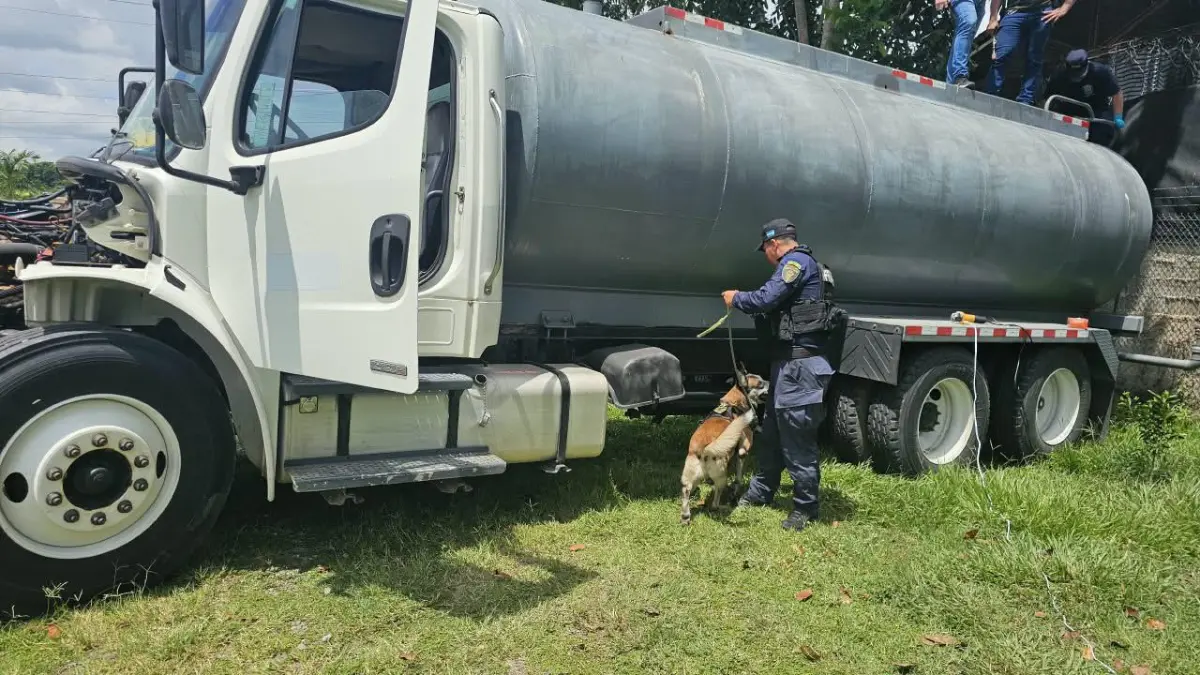 Cisterna interceptada durante operativo policial en El Progreso, Yoro